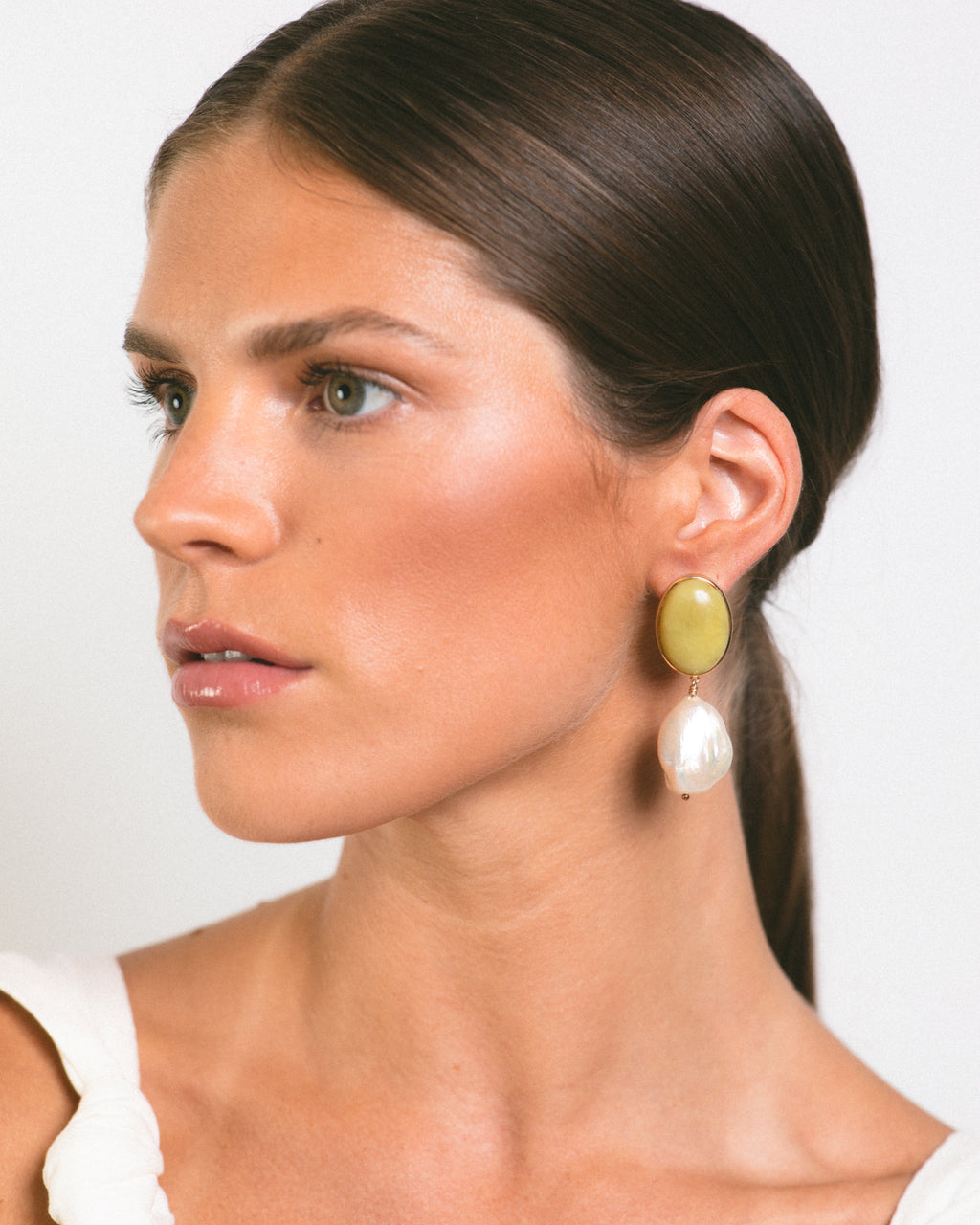 Keep Them Guest-ing Earrings- Olive Jade