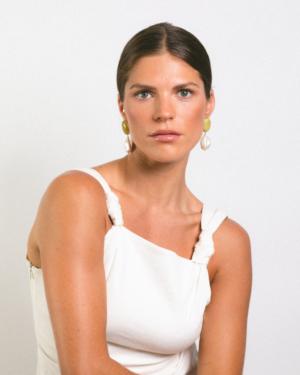 Keep Them Guest-ing Earrings- Olive Jade