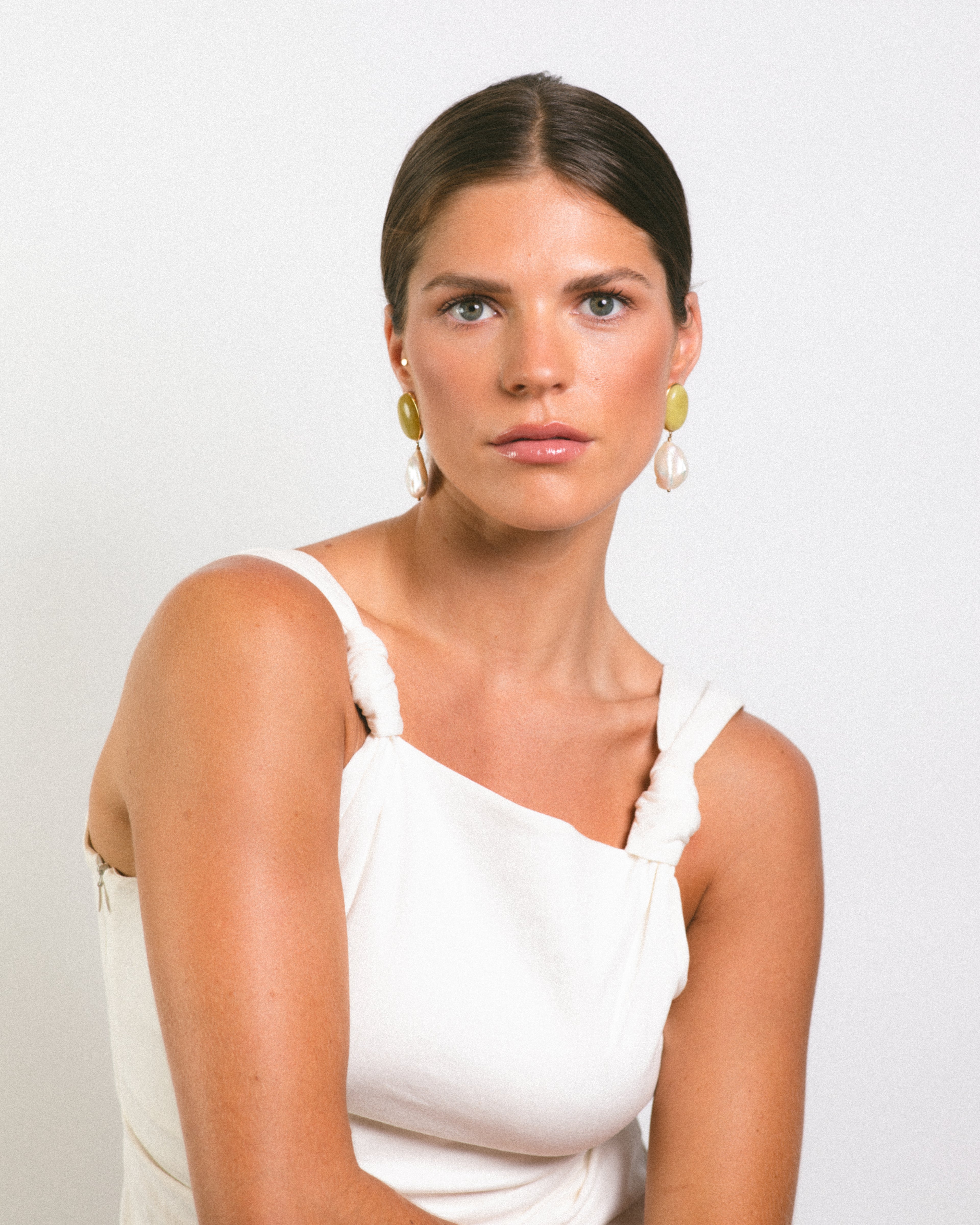 Keep Them Guest-ing Earrings- Olive Jade