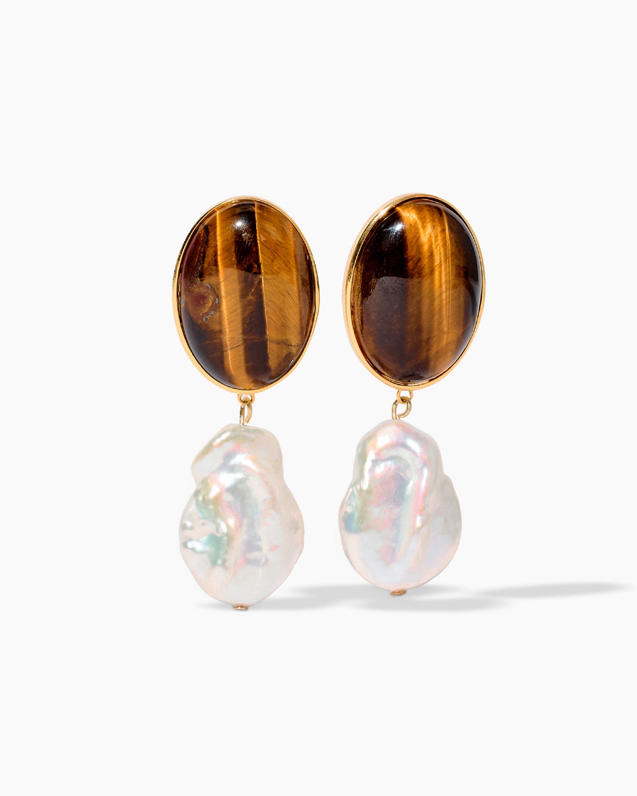 Keep Them Guest-ing Earrings- Tiger Eye