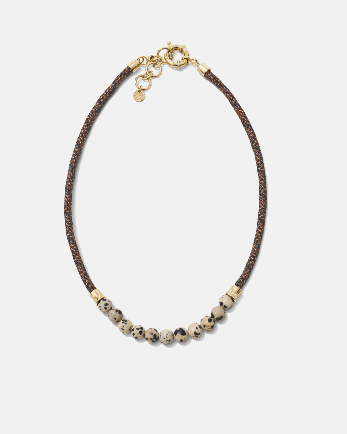 The Mister B. Necklace- Dalmatian Jasper & Espresso