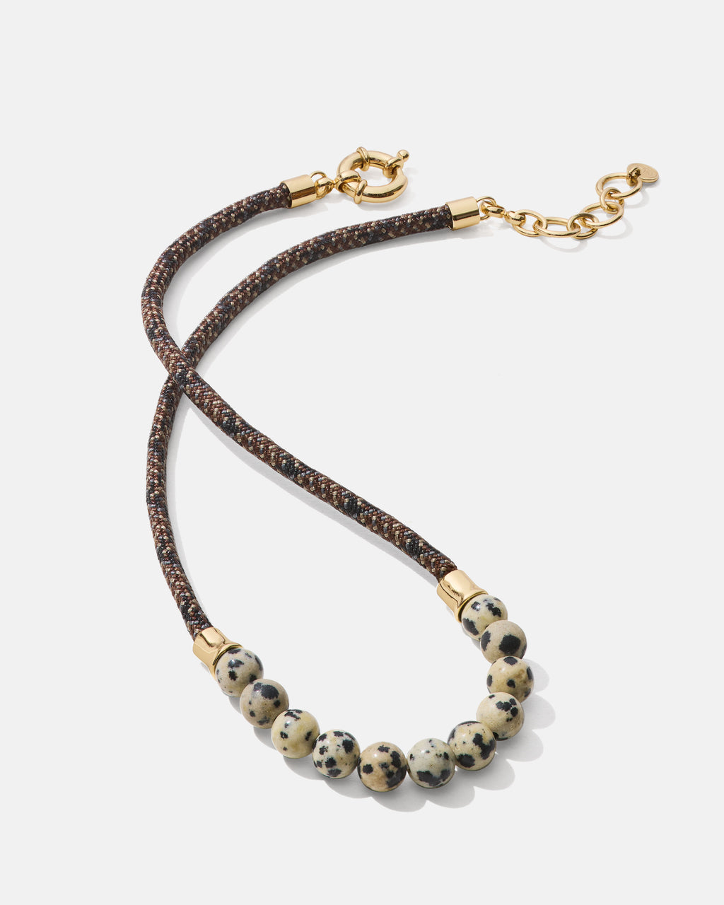 The Mister B. Necklace- Dalmatian Jasper & Espresso