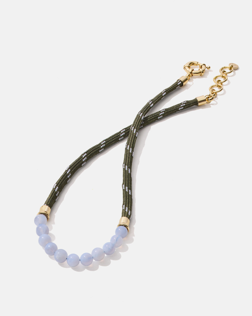The Mister B. Necklace- Blue Lace Agate & Olive