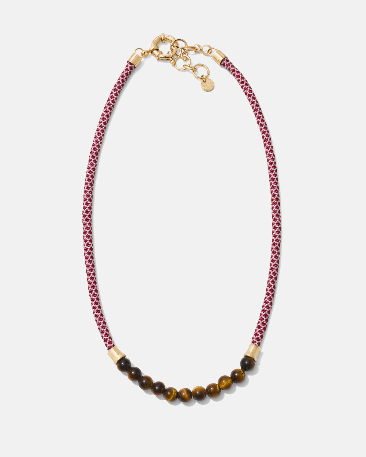The Mister B. Necklace- Tiger Eye & Cranberry