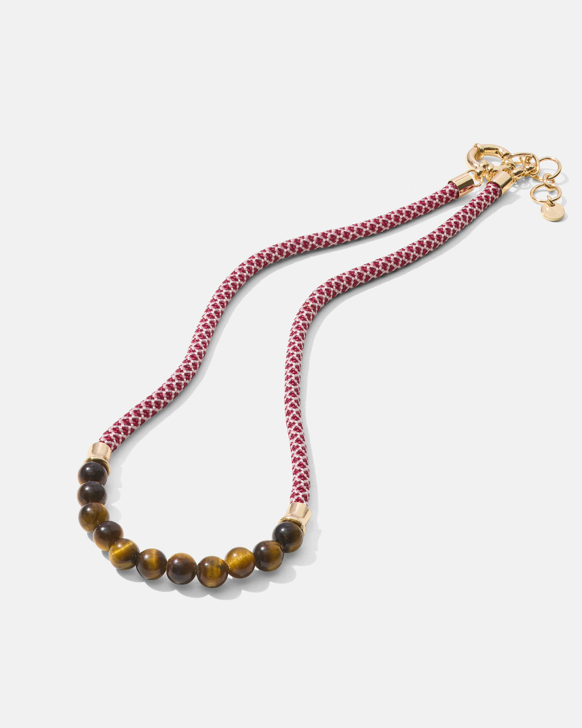 The Mister B. Necklace- Tiger Eye & Cranberry